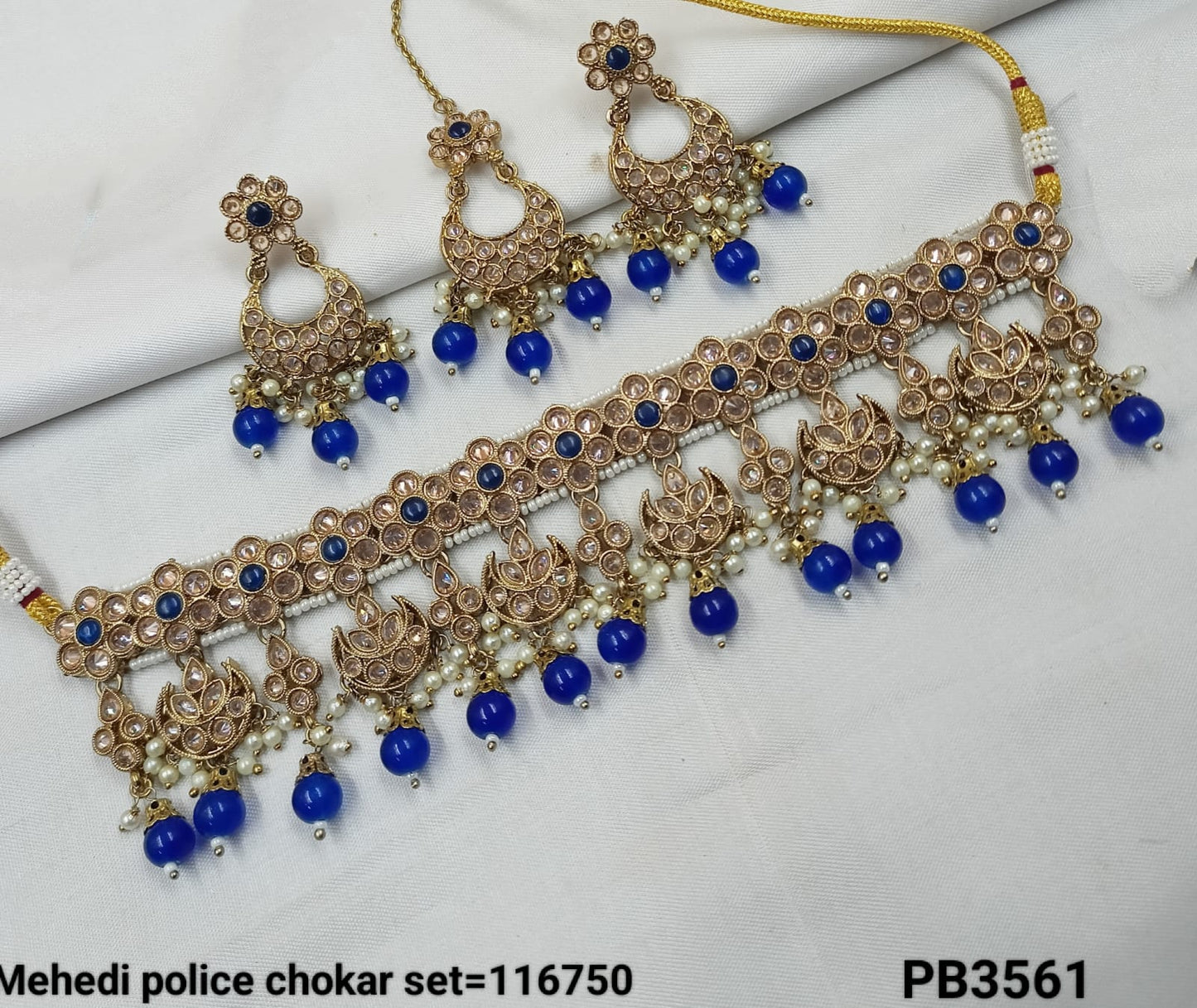 Antique Gold Plated Fancy Choker Necklace Set