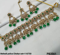 Antique Gold Plated Fancy Choker Necklace Set