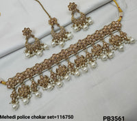 Antique Gold Plated Fancy Choker Necklace Set