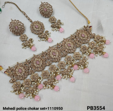 Fashionable Antique Gold Plated Choker Necklace Set