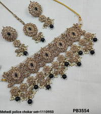 Fashionable Antique Gold Plated Choker Necklace Set