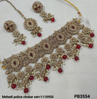 Fashionable Antique Gold Plated Choker Necklace Set