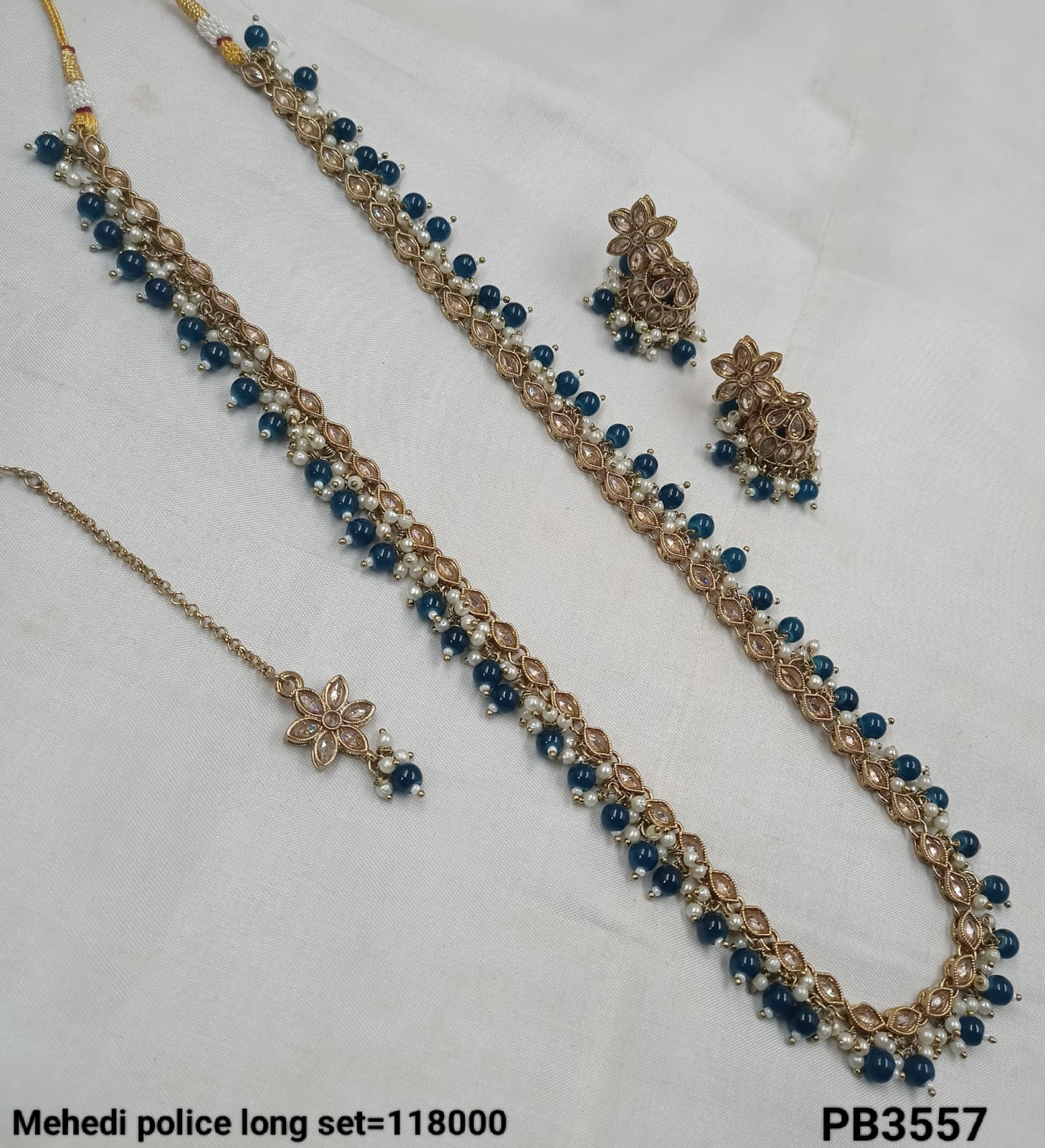 Traditional Antique Gold Plated Long Jewellery Set