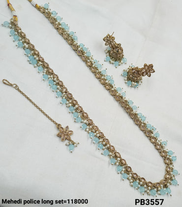 Traditional Antique Gold Plated Long Jewellery Set