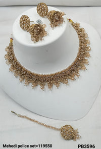 Fancy Antique Gold Plated Choker Jewellery Set