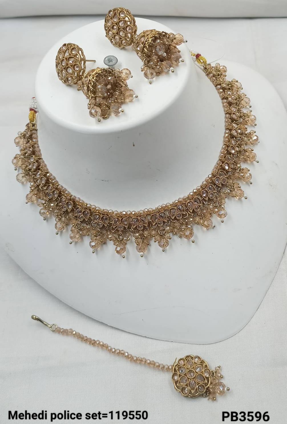 Fancy Antique Gold Plated Choker Jewellery Set