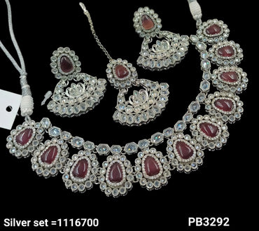 Fancy Silver Plated Choker Jewellery Set