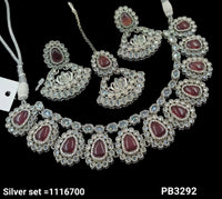 Fancy Silver Plated Choker Jewellery Set
