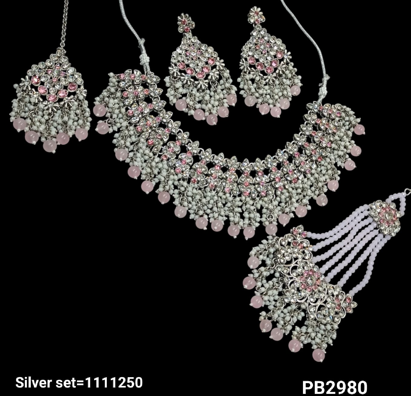 Fancy Silver Plated Choker Necklace Set