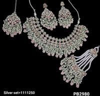 Fancy Silver Plated Choker Necklace Set