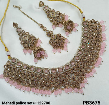 Traditional Antique Gold Plated Choker Necklace Set