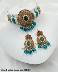 Traditional Antique Gold Plated Choker Necklace Set