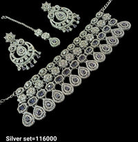 Silver Plated Fancy Choker Necklace Set