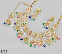 Elegant CZ & Pearl Statement Necklace Set – Traditional Indian Jewelry