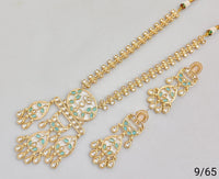 Elegant Gold Plated Necklace & Earrings Set – Traditional Indian Jewelry with Intricate Stonework