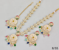 Elegant Traditional CZ Jewelry Set with Pearl and Gemstone Accents