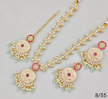 Elegant Traditional CZ Jewelry Set with Pearl and Gemstone Accents