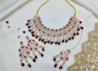 Baby Pink & Rose Gold Patwa Choker Set