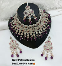 Baby Pink & Rose Gold Patwa Choker Set
