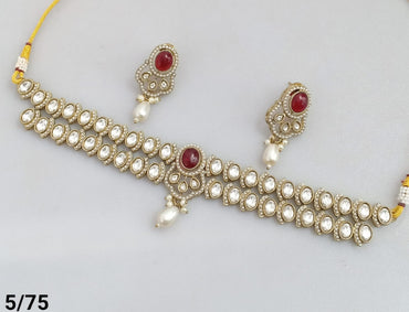 Antique Gold Plated Choker Necklace Set