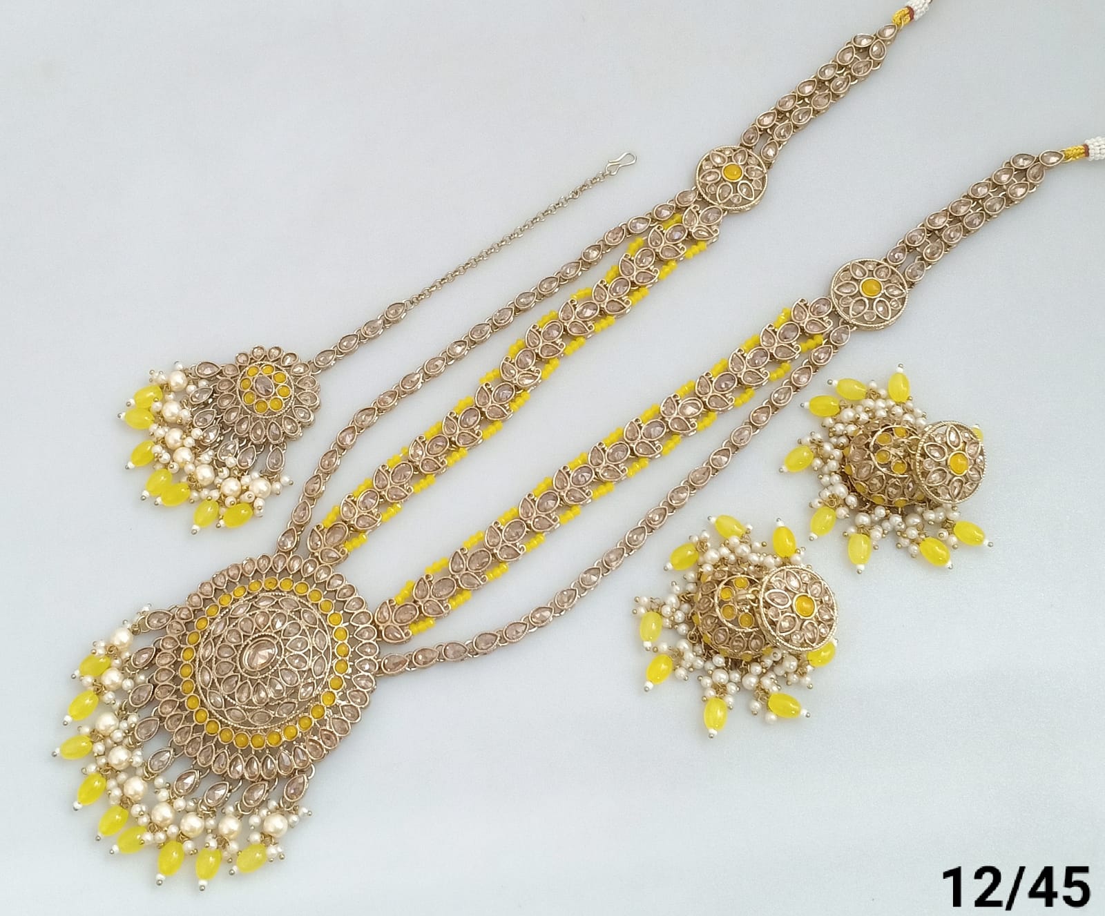 Antique Gold Plated Long Necklace Set