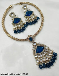 Antique Gold Plated Fancy Choker Necklace Set