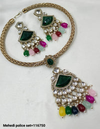 Antique Gold Plated Fancy Choker Necklace Set