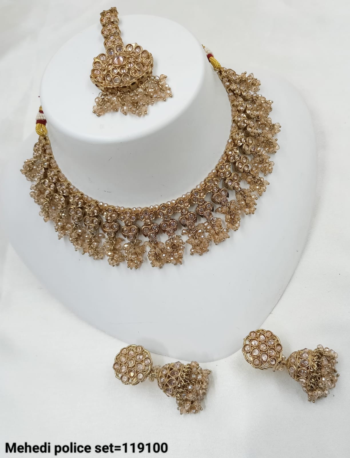 Antique Gold Plated Fancy Choker Necklace Set