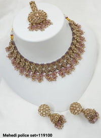 Antique Gold Plated Fancy Choker Necklace Set
