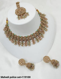 Antique Gold Plated Fancy Choker Necklace Set