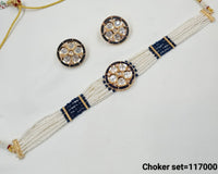 Gold Plated Crystal Fancy Choker Necklace Set
