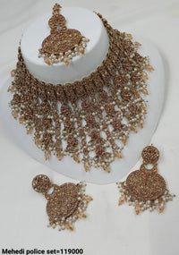 Antique Gold Plated Choker Necklace Set