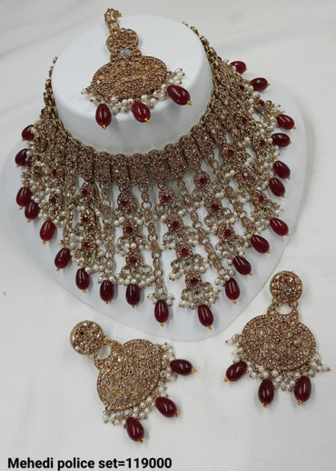 Antique Gold Plated Choker Necklace Set