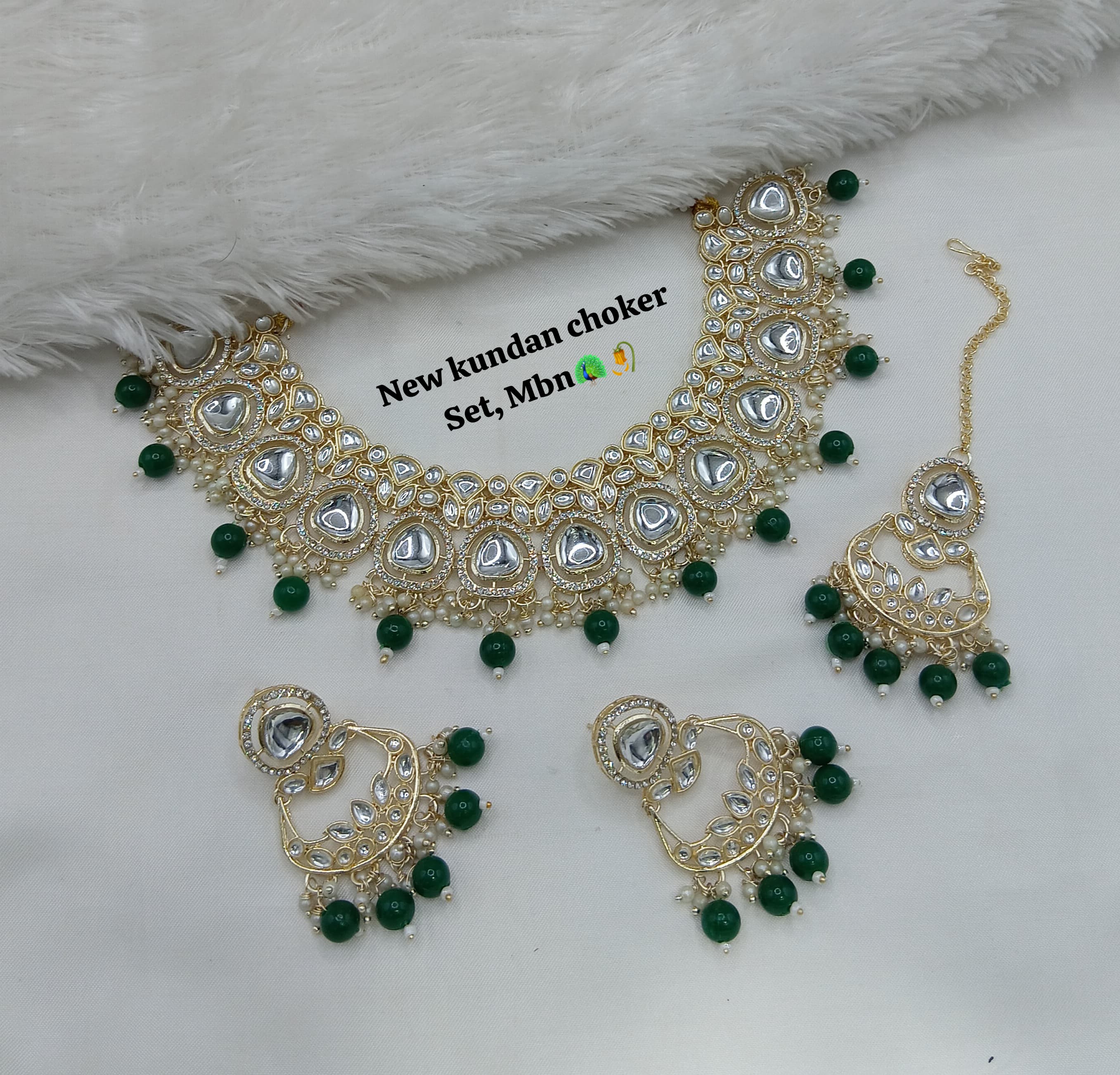 Elegant CZ Choker Necklace Set – Bridal & Traditional Jewelry