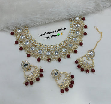 Elegant CZ Choker Necklace Set – Bridal & Traditional Jewelry