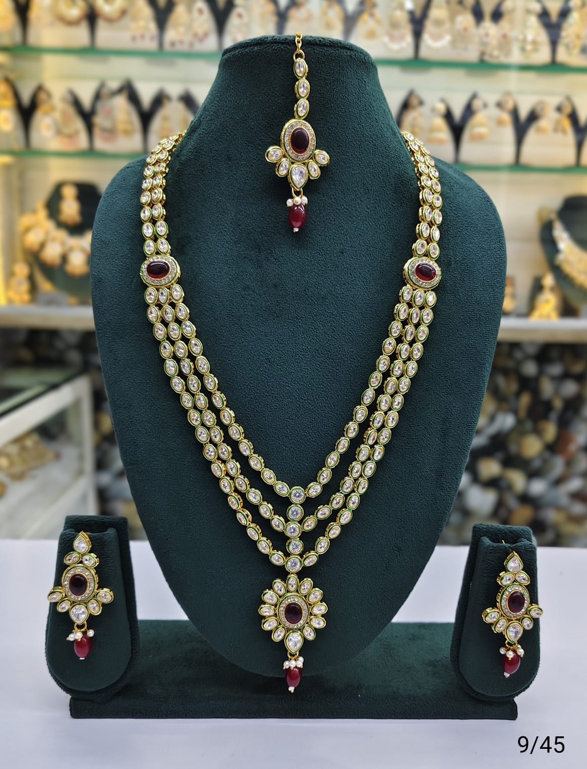 Antique Gold Plated Long Necklace Set