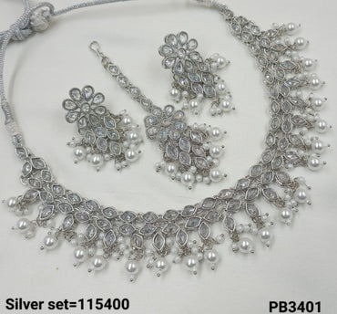 Silver Plated Alloy Choker Necklace Set
