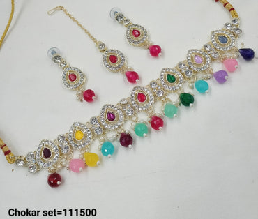 Gold Plated Choker Necklace Set