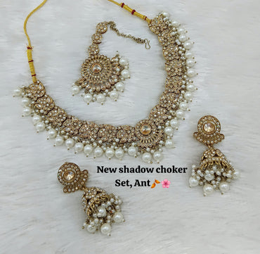 Handcrafted Shadow Choker & Earrings Set – Perfect for Special Occasions