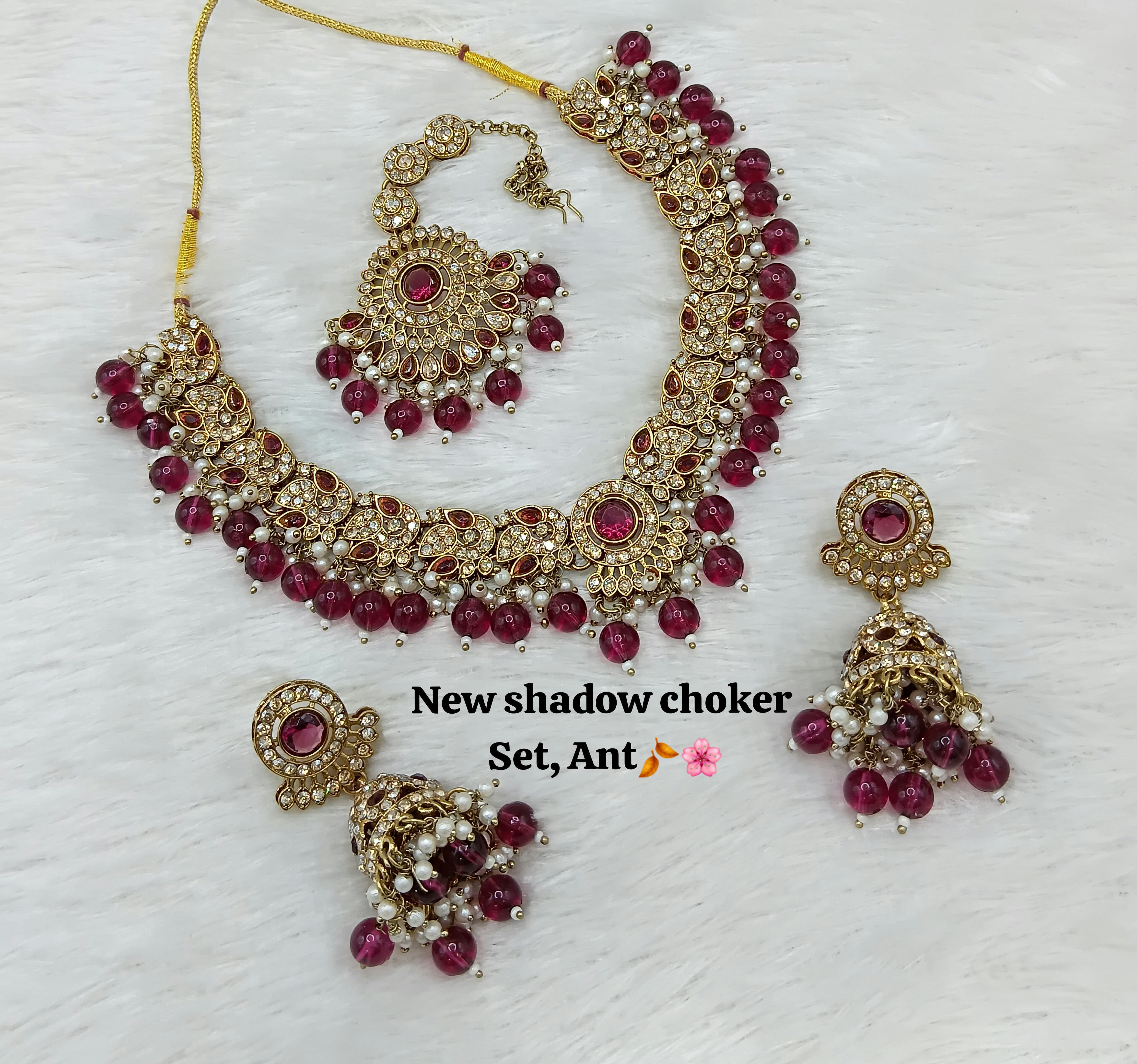 Handcrafted Shadow Choker & Earrings Set – Perfect for Special Occasions