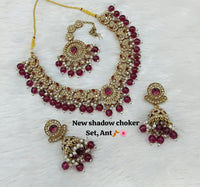 Handcrafted Shadow Choker & Earrings Set – Perfect for Special Occasions