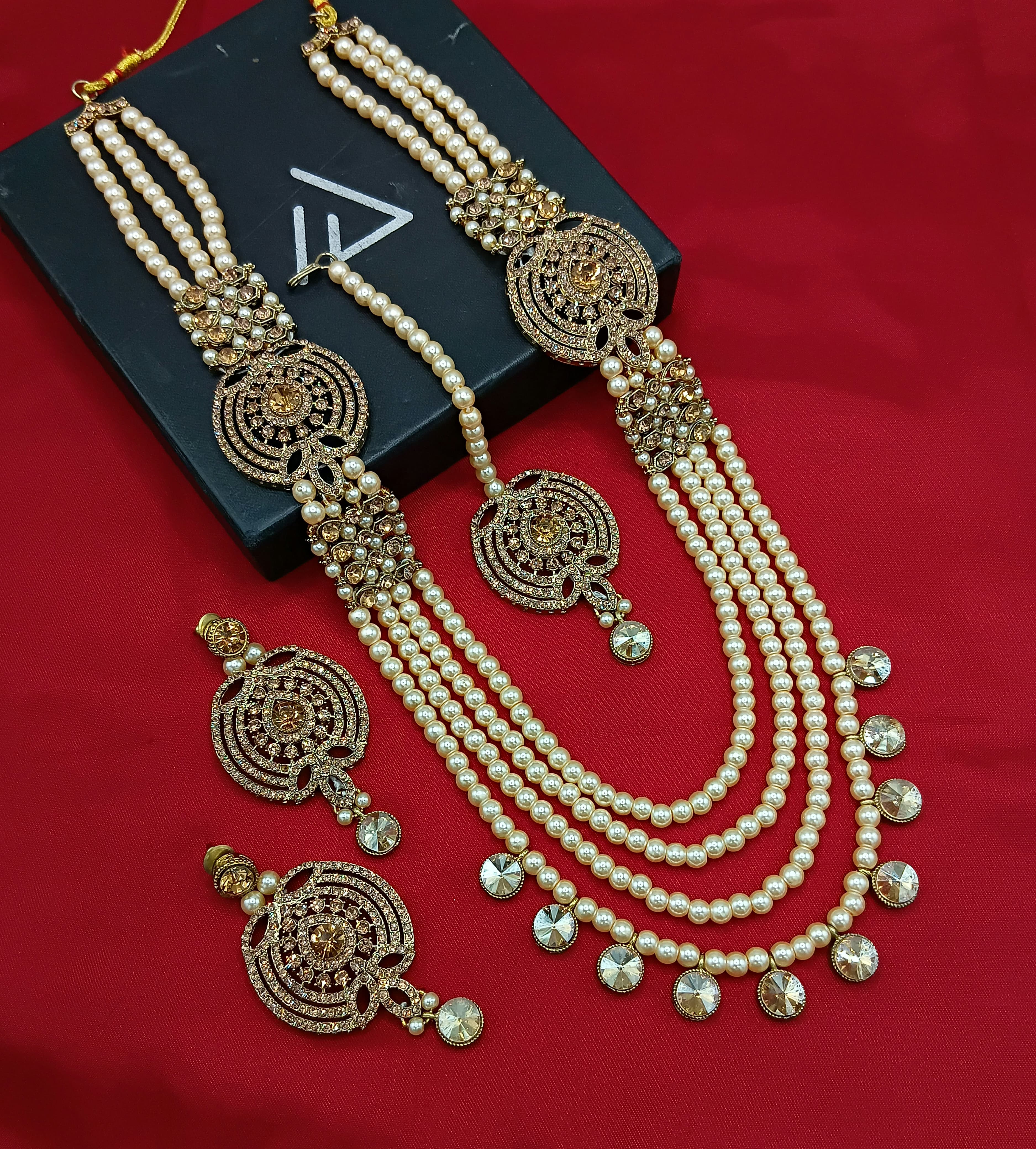 Antique Gold Plated Long Jewellery Set