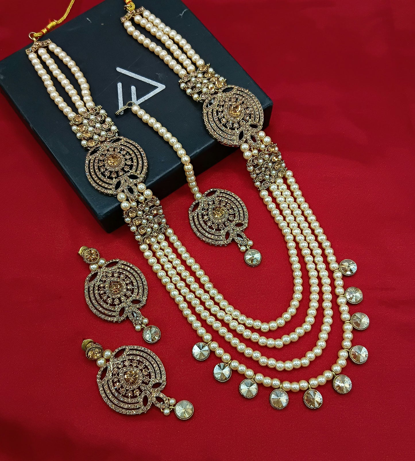 Antique Gold Plated Long Jewellery Set
