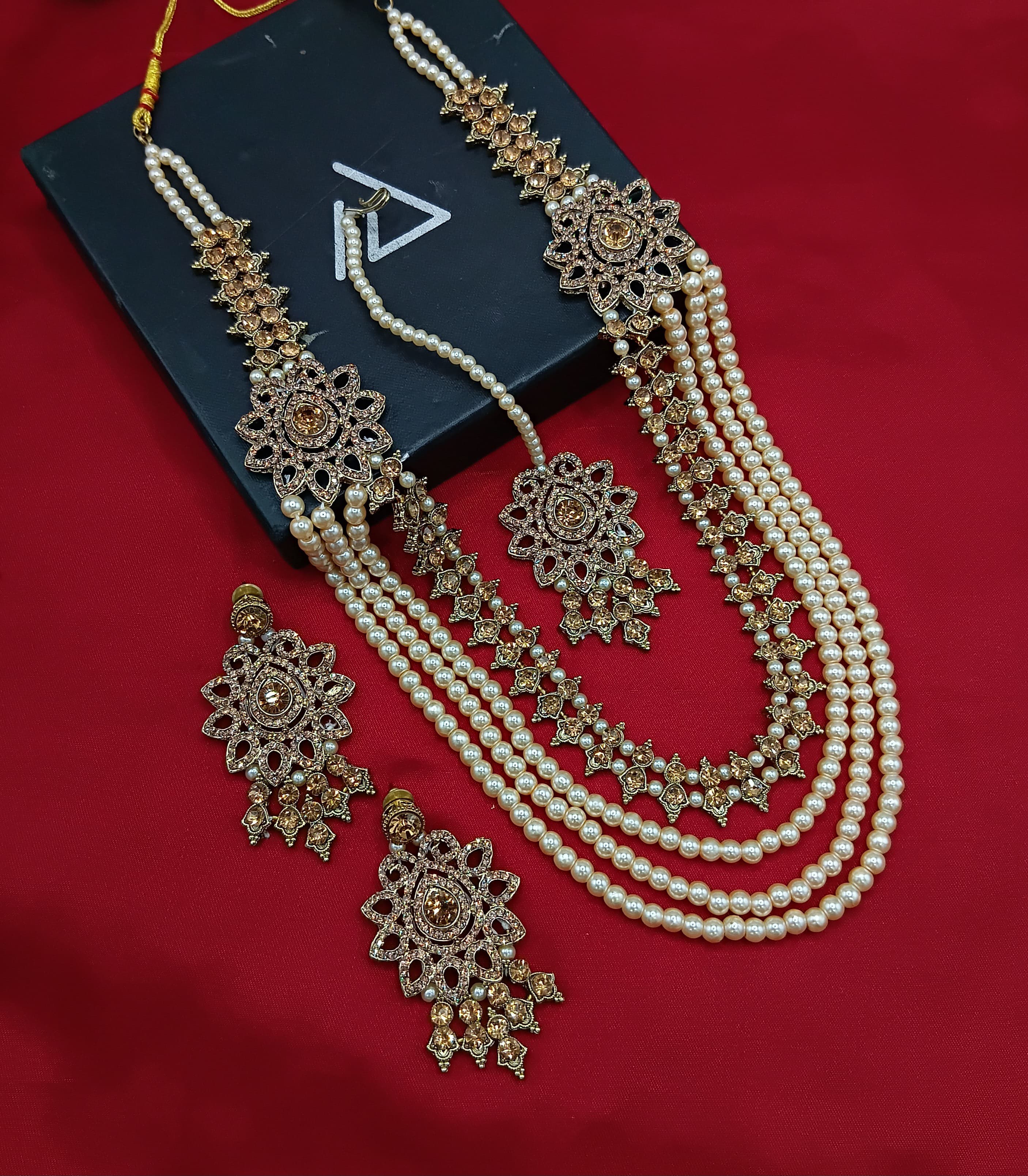 Antique Gold Plated Long Jewellery Set