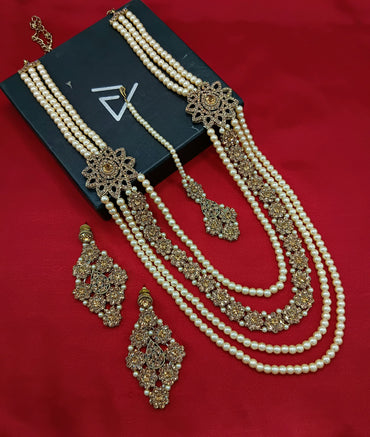 Antique Gold Plated Long Jewellery Set