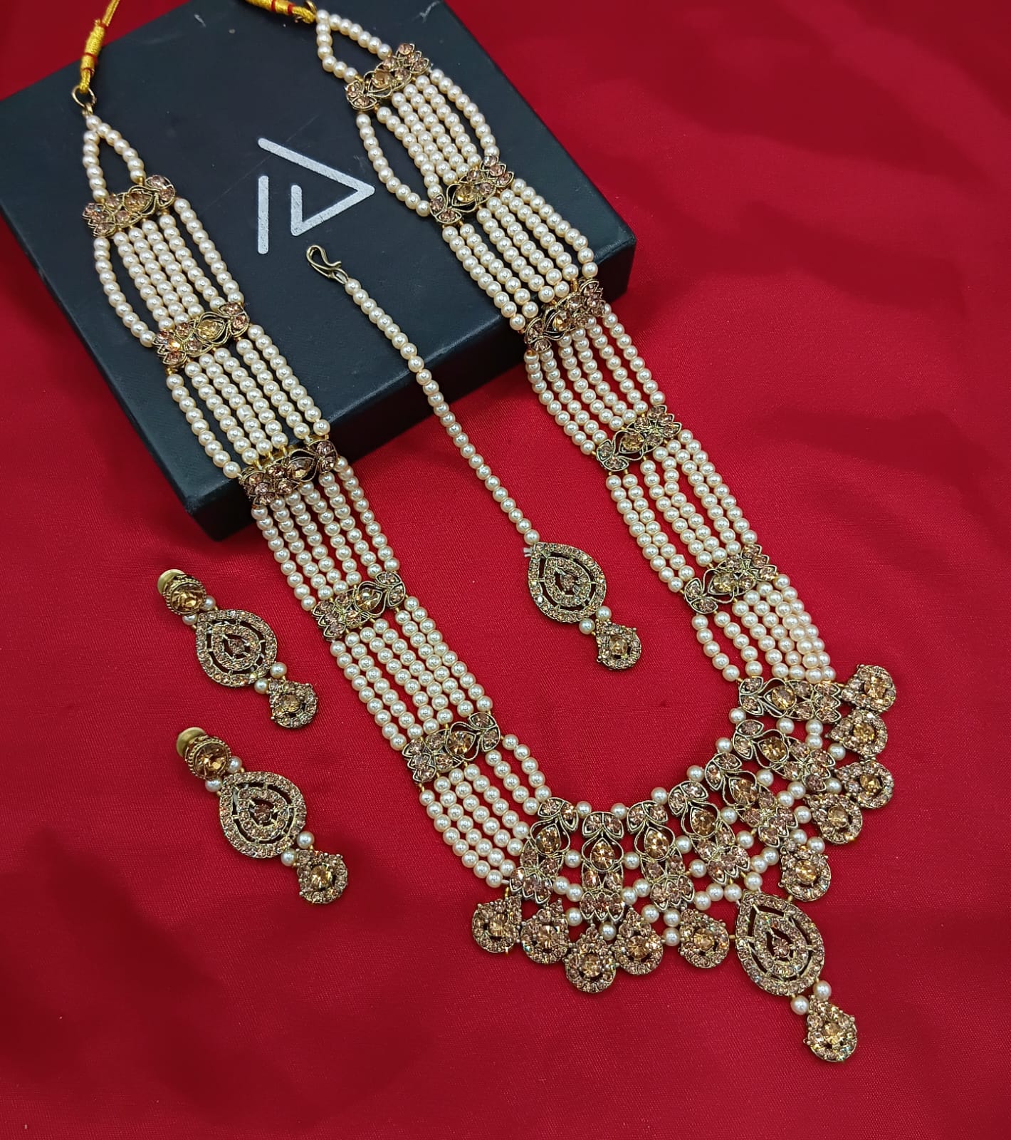 Antique Gold Plated Long jewellery Set