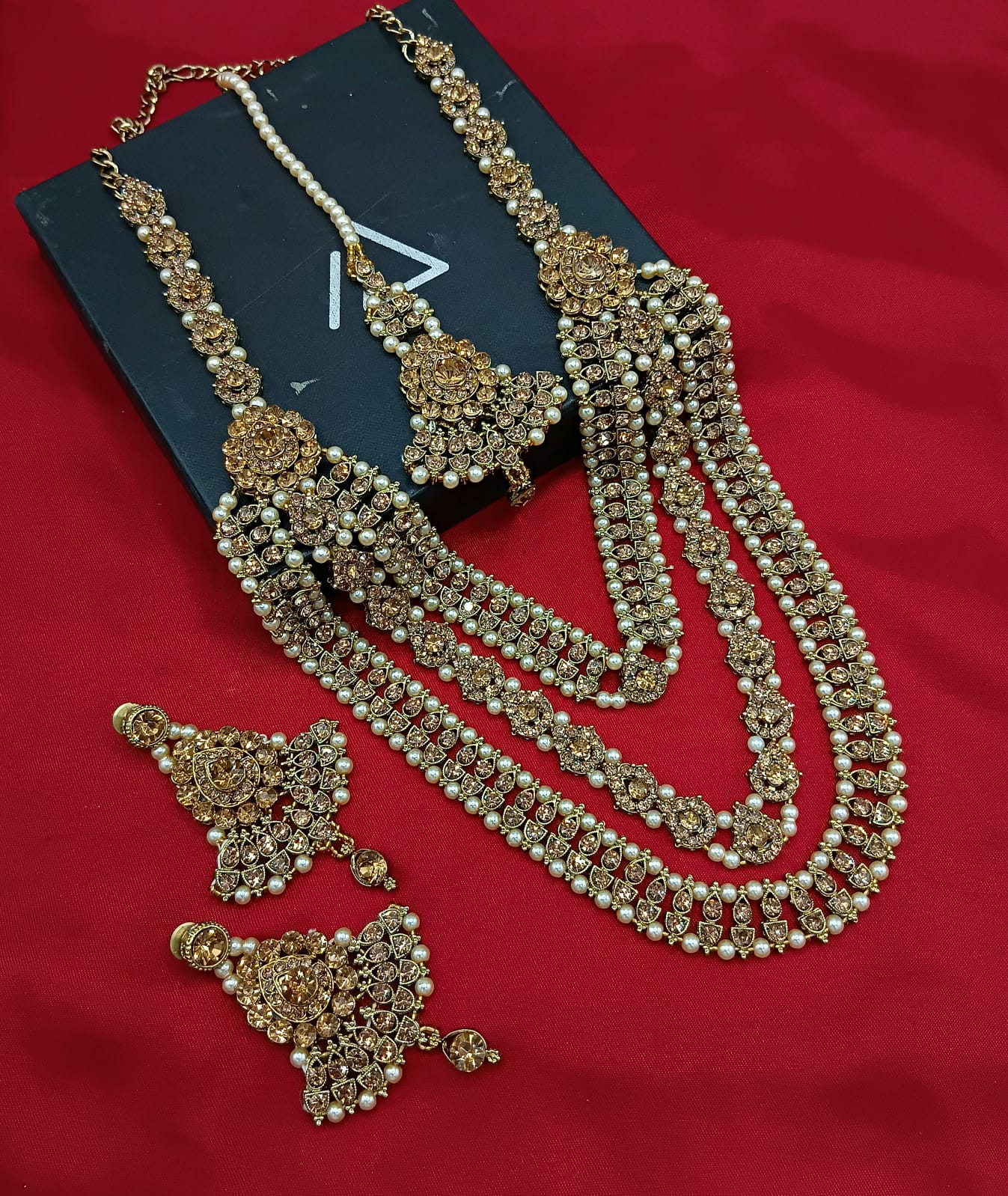 Antique Gold Plated Long Jewellery Set