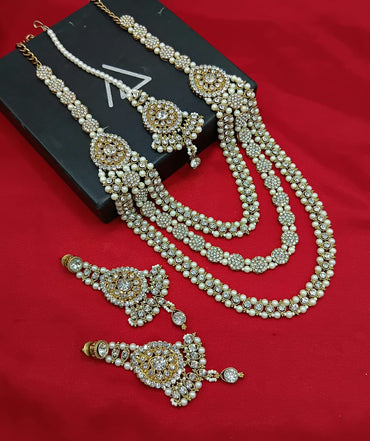 Antique Gold Plated Long Necklace Set
