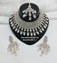 Designer Choker Bridal Necklace Set with Earrings & Maang Tikka