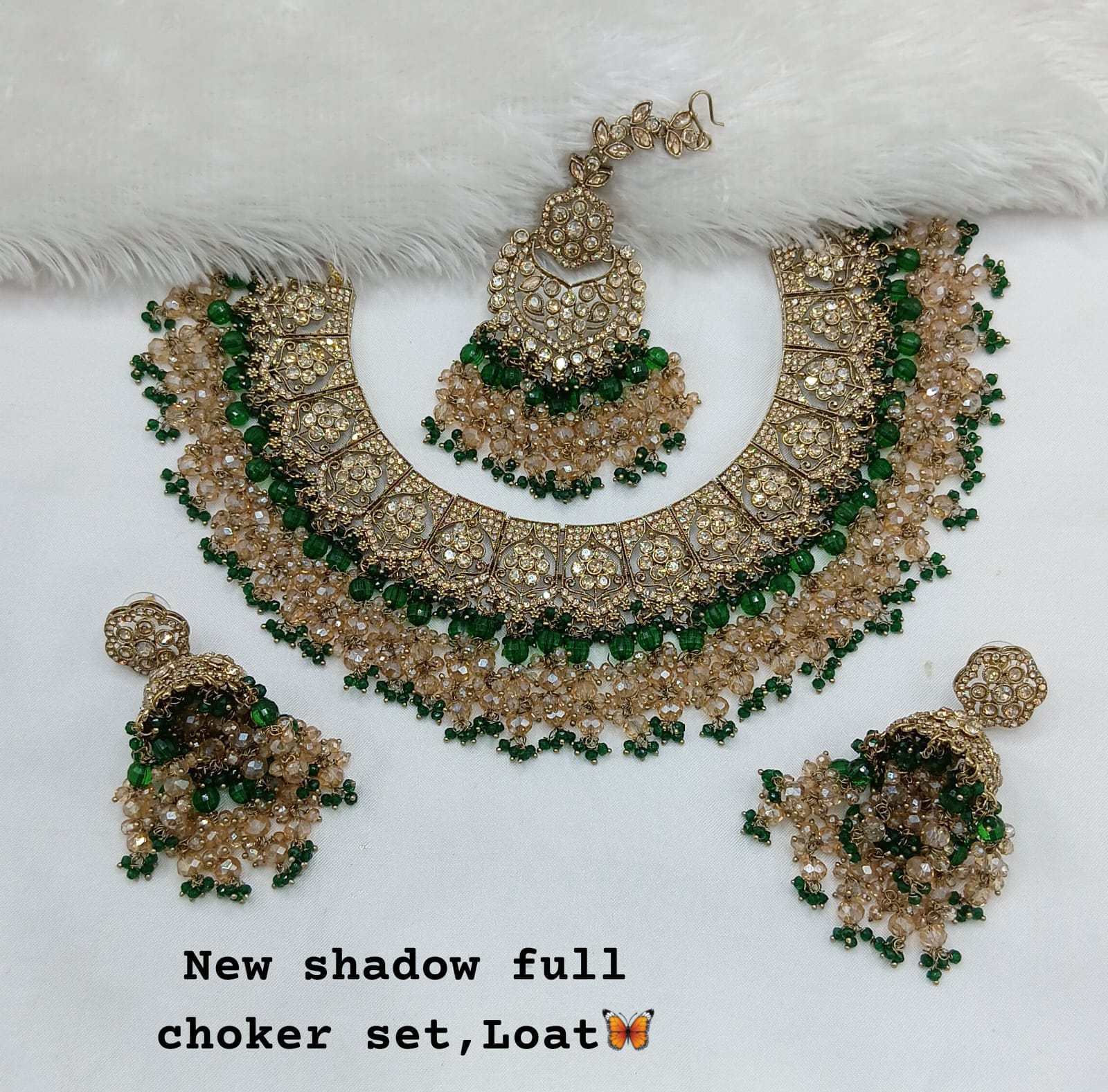 Antique Gold Plated Choker Necklace Set